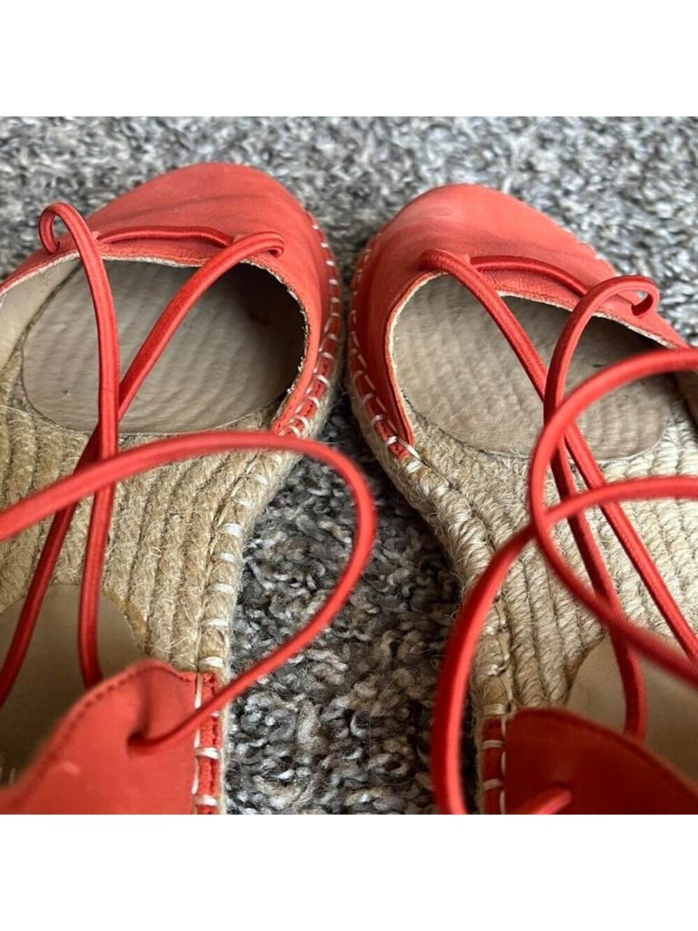 Eileen Fisher Orange/Pink Espadrilles Size 6.5 Summer Vacation Beach Holiday - Picture 5 of 7